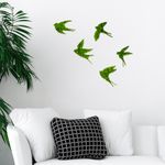 Casa si Gradina - Decoratiuni - Stickere decorative - Sticker decorativ perete, Wallxpert, mdf si muschi natural, verde, set 5 bucati, 19x18 cm, 19x19 cm, 19x11 cm, 19x17 cm, 19x14 cm - Infinity.ro