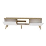 Casa si Gradina - Mobilier - Comode si corpuri - Comode - Comoda tv, Hanah Home, pal melaminat, alb si nuc, 180x35x53 cm - Infinity.ro