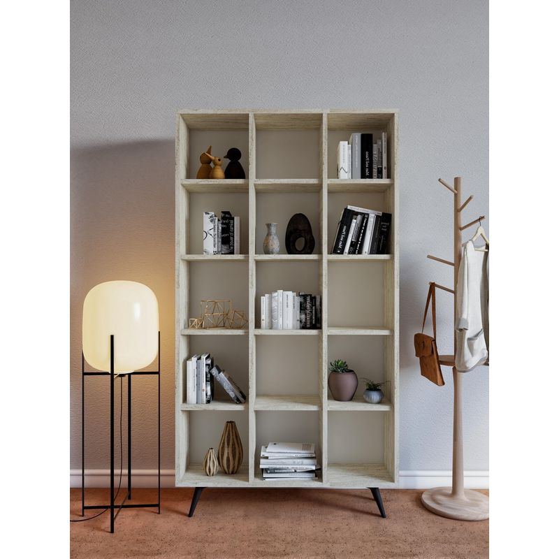 Casa si Gradina - Mobilier - Biblioteci si rafturi - Biblioteci - Biblioteca, Hanah Home, pal melaminat, travertin, 100x25x184 cm - Infinity.ro
