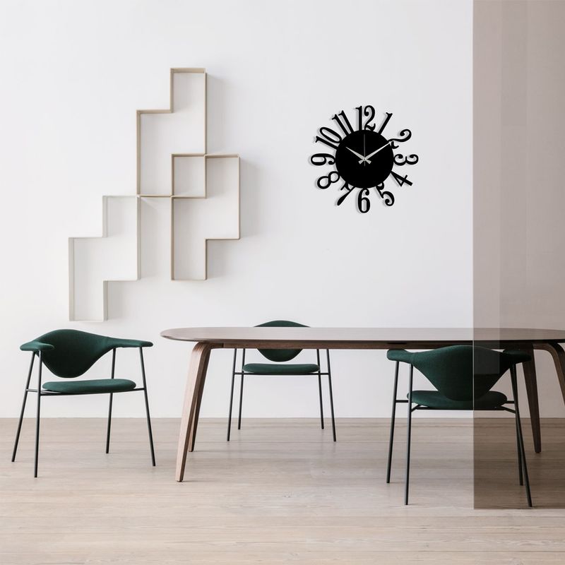 Casa si Gradina - Decoratiuni - Ceasuri - Ceas de perete decorativ, Wallxpert, metal, negru, 48x48 cm, 891TNL2114 - Infinity.ro