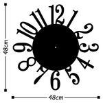 Casa si Gradina - Decoratiuni - Ceasuri - Ceas de perete decorativ, Wallxpert, metal, negru, 48x48 cm, 891TNL2114 - Infinity.ro
