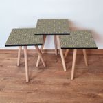 Casa si Gradina - Mobilier - Mese si birouri - Masute de cafea - Set masute de cafea, Hanah Home, mdf, gri galben, 35x35x52 cm - Infinity.ro