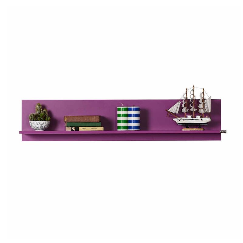 Casa si Gradina - Mobilier - Biblioteci si rafturi - Rafturi - Raft de perete, Hanah Home, pal melaminat, mov, 120x25x20 cm - Infinity.ro