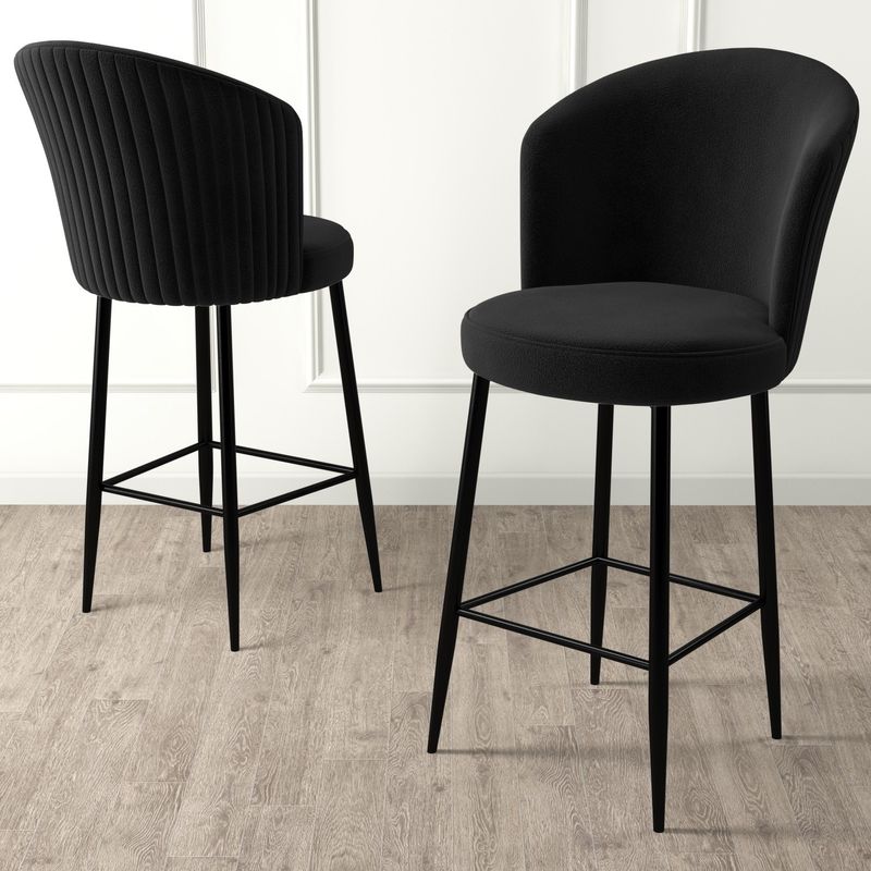 Casa si Gradina - Mobilier - Scaune si fotolii - Tabureti - Set taburete bar, Hanah Home, metal, negru, 46x40x107 cm, 6 piese - Infinity.ro