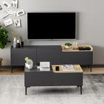 Casa si Gradina - Mobilier - Seturi de mobilier - Seturi living - Set mobilier living, Hanah Home, panou aglomerat cu melamina, antracit - Infinity.ro
