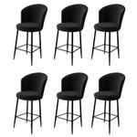 Casa si Gradina - Mobilier - Scaune si fotolii - Tabureti - Set taburete bar, Hanah Home, metal, negru, 46x40x107 cm, 6 piese - Infinity.ro