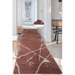 Casa si Gradina - Textile si covoare - Covoare - Covoare casa - Covor de hol, Conceptum Hypnose, rosu tigla, 80x200 cm, 100% poliester, antiderapant, lavabil la masina - Infinity.ro