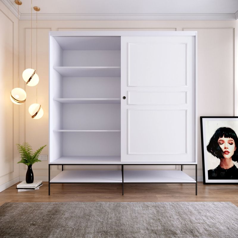 Casa si Gradina - Mobilier - Dulapuri si sifoniere - Sifoniere - Sifonier, Hanah Home, pal melaminat, alb, 190x57x200 cm - Infinity.ro