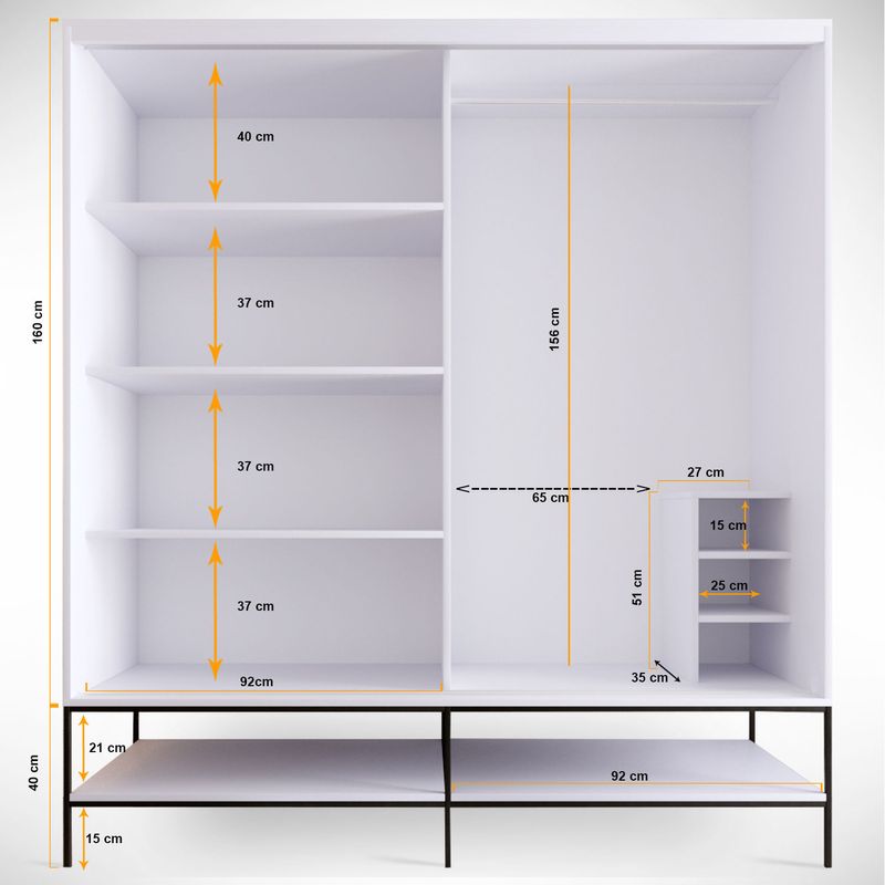 Casa si Gradina - Mobilier - Dulapuri si sifoniere - Sifoniere - Sifonier, Hanah Home, pal melaminat, alb, 190x57x200 cm - Infinity.ro