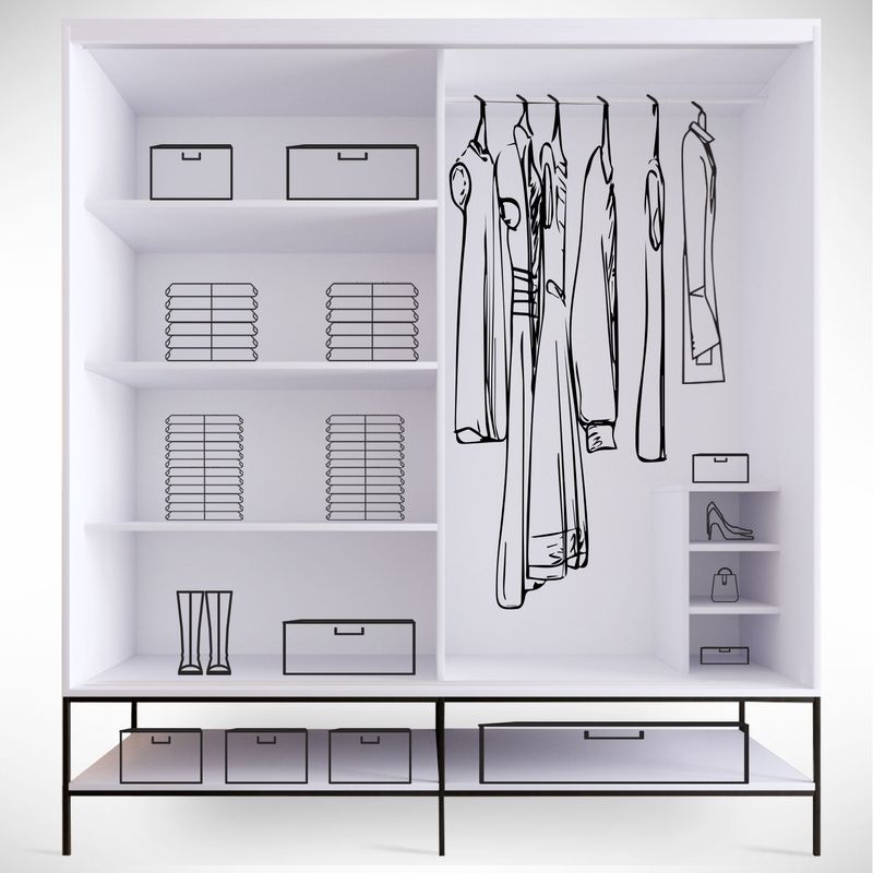 Casa si Gradina - Mobilier - Dulapuri si sifoniere - Sifoniere - Sifonier, Hanah Home, pal melaminat, alb, 190x57x200 cm - Infinity.ro