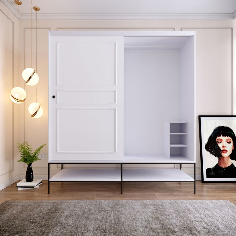 Casa si Gradina - Mobilier - Dulapuri si sifoniere - Sifoniere - Sifonier, Hanah Home, pal melaminat, alb, 190x57x200 cm - Infinity.ro