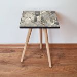 Casa si Gradina - Mobilier - Mese si birouri - Mese living - Masa laterala, Hanah Home, mdf, gri auriu alb, 35x35x42 cm - Infinity.ro