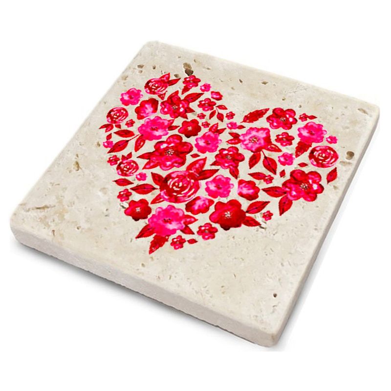 Casa si Gradina - Bucatarie si vesela - Accesorii bar - Suporturi bauturi - Set suporturi pentru pahare, Hermia, piatra naturala, multicolor, 10x10x1 cm, 4 bucati, 366TYR1145 - Infinity.ro