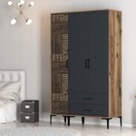 Casa si Gradina - Mobilier - Dulapuri si sifoniere - Sifoniere - Sifonier, Hanah Home, pal melaminat, nuc si antracit, 120x47.5x201.4 cm, 845HCT5449 - Infinity.ro