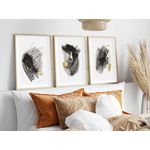 Casa si Gradina - Decoratiuni - Tablouri - Tablou decorativ inramat, Wallxpert, mdf si lemn masiv, multicolor, 50x70 cm, set 3 piese, 693BSE1514 - Infinity.ro