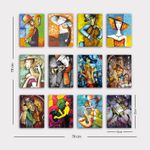 Casa si Gradina - Decoratiuni - Tablouri - Set tablouri decorative, Wallxpert, mdf, multicolor, 20x15 cm, 12 bucati, 364LUL1461 - Infinity.ro