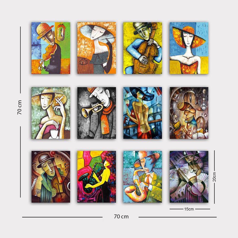 Casa si Gradina - Decoratiuni - Tablouri - Set tablouri decorative, Wallxpert, mdf, multicolor, 20x15 cm, 12 bucati, 364LUL1461 - Infinity.ro