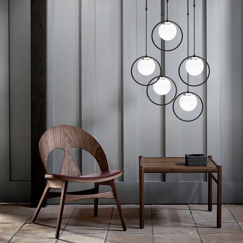 Casa si Gradina - Corpuri si surse de iluminat - Lustre si pendule - Candelabru, Opviq, fier, negru alb, 74x103 cm - Infinity.ro