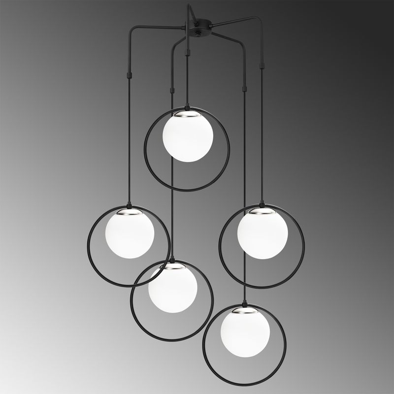 Casa si Gradina - Corpuri si surse de iluminat - Lustre si pendule - Candelabru, Opviq, fier, negru alb, 74x103 cm - Infinity.ro