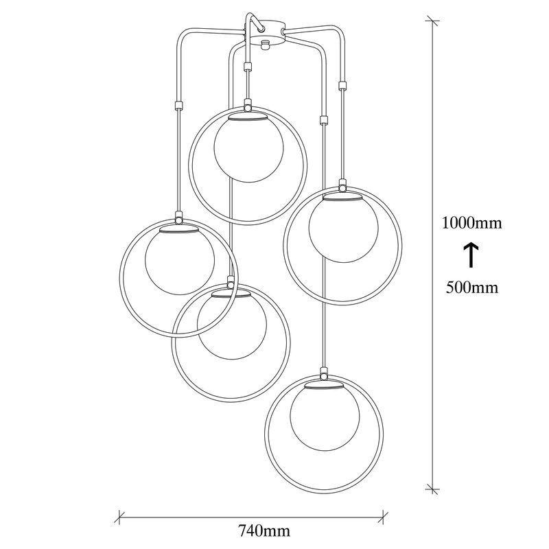 Casa si Gradina - Corpuri si surse de iluminat - Lustre si pendule - Candelabru, Opviq, fier, negru alb, 74x103 cm - Infinity.ro