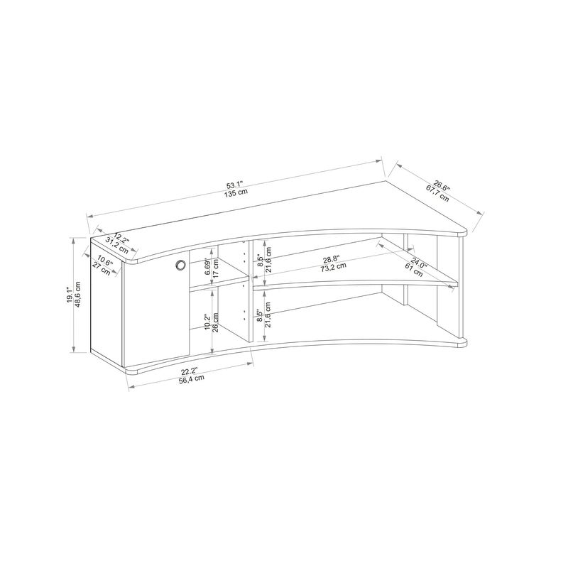 Casa si Gradina - Mobilier - Comode si corpuri - Comode - Comoda tv, Hanah Home, pal melaminat, pin atlantic si antracit, 135x67.7x48.6 cm - Infinity.ro
