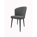 Casa si Gradina - Mobilier - Scaune si fotolii - Scaune - Set scaune, Hanah Home, tesatura tivoli, gri si negru, picioare metalice, 52x42x85 cm, 2 bucati - Infinity.ro