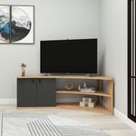 Casa si Gradina - Mobilier - Comode si corpuri - Comode - Comoda tv, Hanah Home, pal melaminat, pin atlantic si antracit, 135x67.7x48.6 cm - Infinity.ro