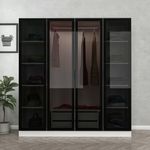 Casa si Gradina - Mobilier - Dulapuri si sifoniere - Sifoniere - Sifonier, Hanah Home, pal melaminat, alb negru, 180x52x210 cm - Infinity.ro