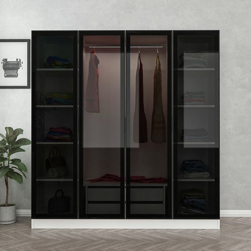 Casa si Gradina - Mobilier - Dulapuri si sifoniere - Sifoniere - Sifonier, Hanah Home, pal melaminat, alb negru, 180x52x210 cm - Infinity.ro