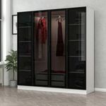 Casa si Gradina - Mobilier - Dulapuri si sifoniere - Sifoniere - Sifonier, Hanah Home, pal melaminat, alb negru, 180x52x210 cm - Infinity.ro