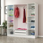 Casa si Gradina - Mobilier - Dulapuri si sifoniere - Sifoniere - Sifonier, Hanah Home, pal melaminat, alb negru, 180x52x210 cm - Infinity.ro