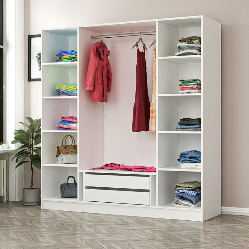 Casa si Gradina - Mobilier - Dulapuri si sifoniere - Sifoniere - Sifonier, Hanah Home, pal melaminat, alb negru, 180x52x210 cm - Infinity.ro