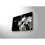 Casa si Gradina - Decoratiuni - Ceasuri - Ceas decorativ de perete, Wallxpert, panza suede 100%, multicolor, 64x40 cm, set 2 bucati - Infinity.ro