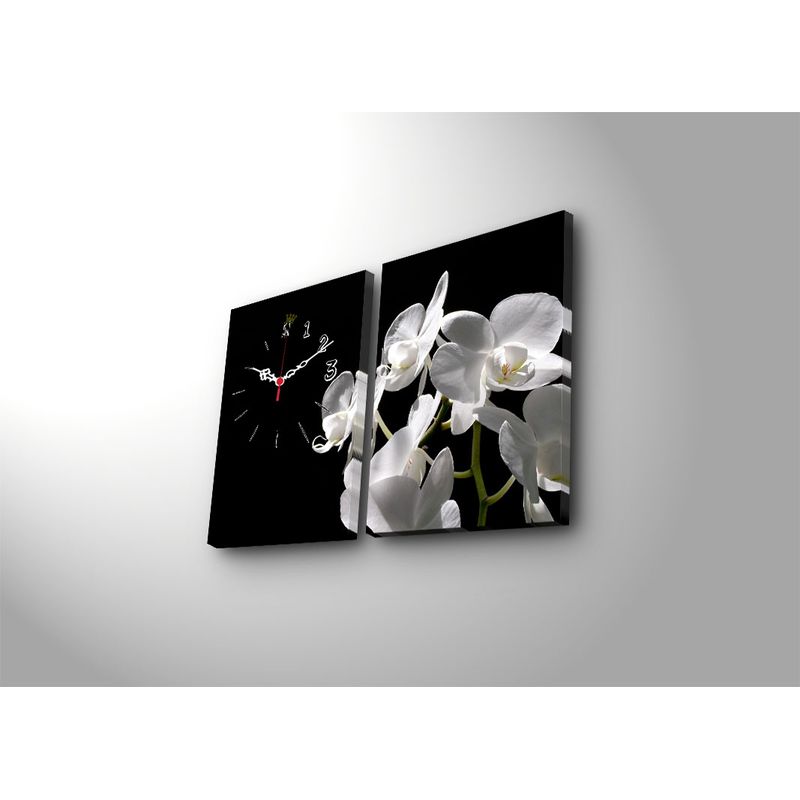 Casa si Gradina - Decoratiuni - Ceasuri - Ceas decorativ de perete, Wallxpert, panza suede 100%, multicolor, 64x40 cm, set 2 bucati - Infinity.ro