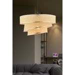 Casa si Gradina - Corpuri si surse de iluminat - Lustre si pendule - Candelabru, Opviq, corp metalic, capac bumbac, camel, 40x40x72 cm - Infinity.ro