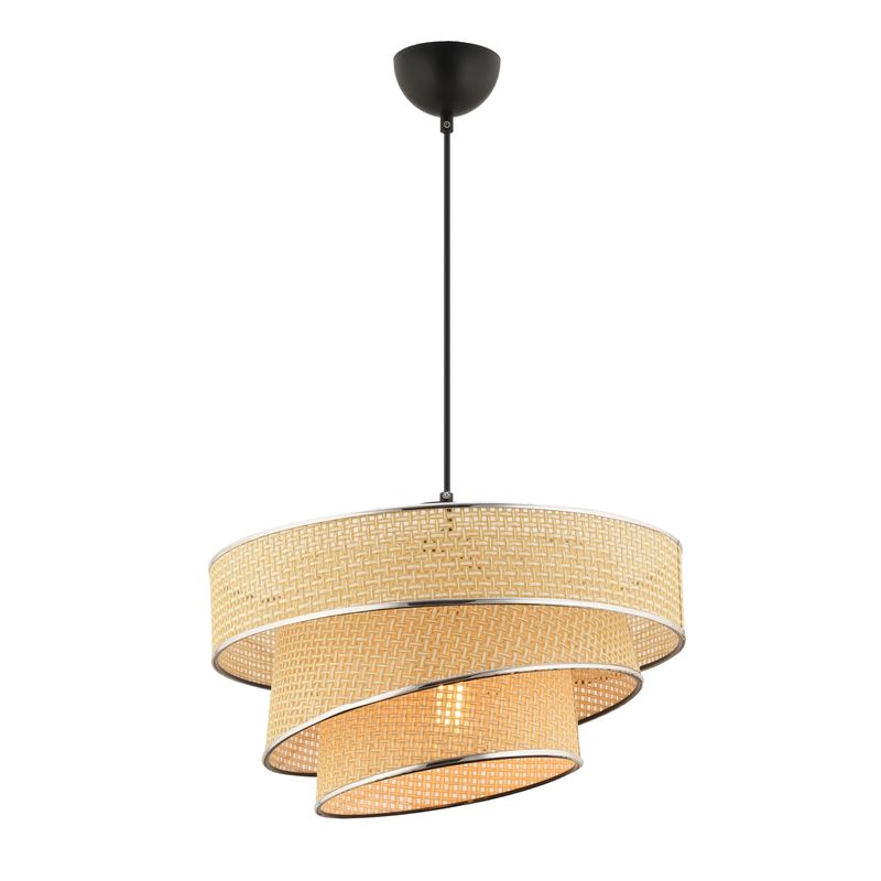 Casa si Gradina - Corpuri si surse de iluminat - Lustre si pendule - Candelabru, Opviq, corp metalic, capac bumbac, camel, 40x40x72 cm - Infinity.ro