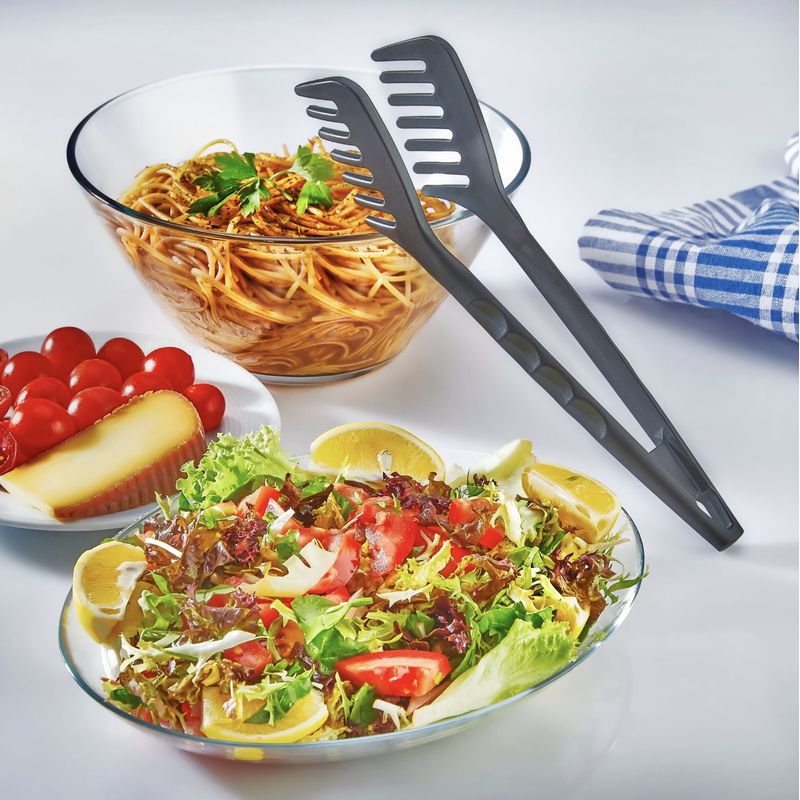 Casa si Gradina - Bucatarie si vesela - Ustensile bucatarie - Polonice, linguri si clesti de bucatarie - Cleste de bucatarie, Hermia, plastic, negru, 26x3 cm - Infinity.ro