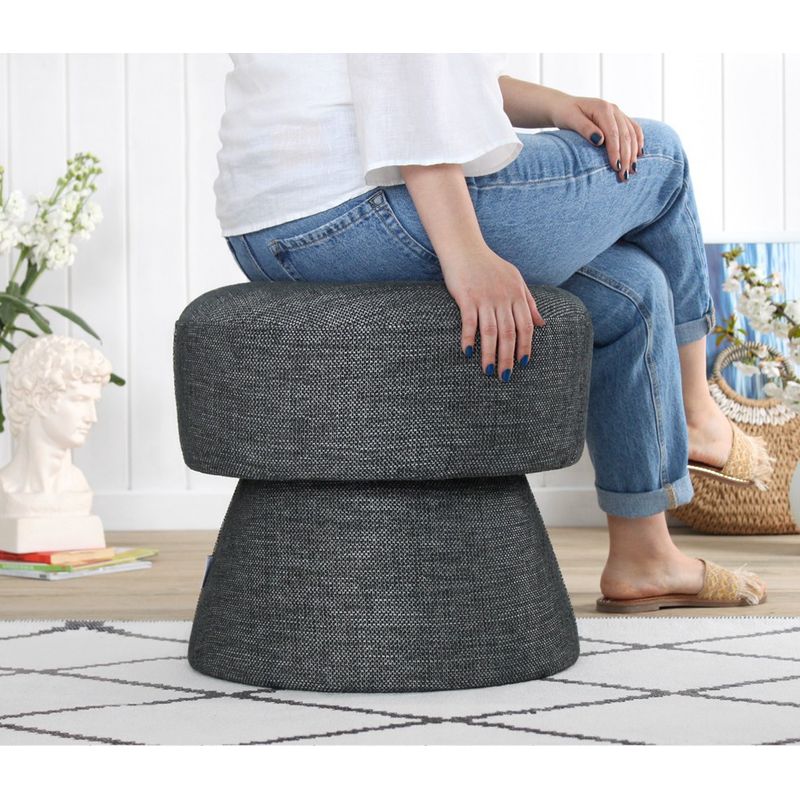 Casa si Gradina - Mobilier - Scaune si fotolii - Tabureti - Taburet, Atelier Del Sofa, bumbac si in, gri inchis, 45x48 cm - Infinity.ro