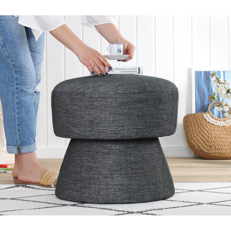 Casa si Gradina - Mobilier - Scaune si fotolii - Tabureti - Taburet, Atelier Del Sofa, bumbac si in, gri inchis, 45x48 cm - Infinity.ro