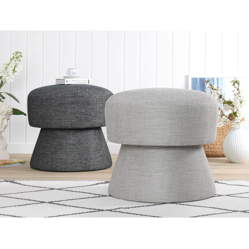 Casa si Gradina - Mobilier - Scaune si fotolii - Tabureti - Taburet, Atelier Del Sofa, bumbac si in, gri inchis, 45x48 cm - Infinity.ro