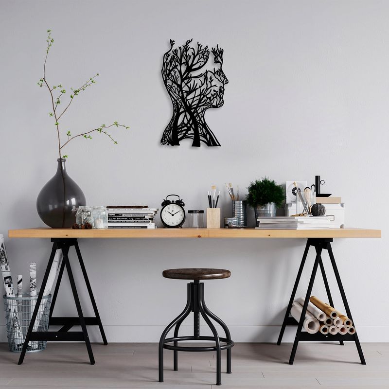 Casa si Gradina - Decoratiuni - Decoratiuni perete - Accesoriu decorativ de perete, Wallxpert, metal, negru, 27x43 cm - Infinity.ro