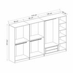 Casa si Gradina - Mobilier - Dulapuri si sifoniere - Sifoniere - Sifonier, Hanah Home, pal melaminat, antracit si negru, 315x190x52 cm - Infinity.ro