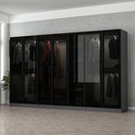Casa si Gradina - Mobilier - Dulapuri si sifoniere - Sifoniere - Sifonier, Hanah Home, pal melaminat, antracit si negru, 315x190x52 cm - Infinity.ro