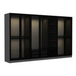 Casa si Gradina - Mobilier - Dulapuri si sifoniere - Sifoniere - Sifonier, Hanah Home, pal melaminat, antracit si negru, 315x190x52 cm - Infinity.ro