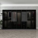 Casa si Gradina - Mobilier - Dulapuri si sifoniere - Sifoniere - Sifonier, Hanah Home, pal melaminat, antracit si negru, 315x190x52 cm - Infinity.ro