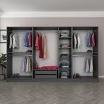 Casa si Gradina - Mobilier - Dulapuri si sifoniere - Sifoniere - Sifonier, Hanah Home, pal melaminat, antracit si negru, 315x190x52 cm - Infinity.ro