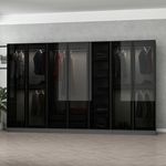 Casa si Gradina - Mobilier - Dulapuri si sifoniere - Sifoniere - Sifonier, Hanah Home, pal melaminat, antracit si negru, 315x190x52 cm - Infinity.ro