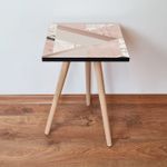 Casa si Gradina - Mobilier - Mese si birouri - Mese living - Masa laterala, Hanah Home, mdf, roz alb bej, 35x35x42 cm - Infinity.ro