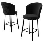 Casa si Gradina - Mobilier - Scaune si fotolii - Tabureti - Set taburete de bar, Hanah Home, metal, negru, 46x40x107 cm - Infinity.ro