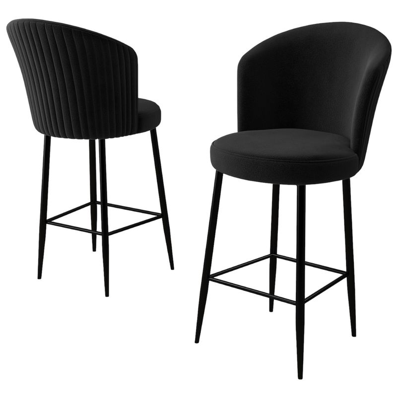 Casa si Gradina - Mobilier - Scaune si fotolii - Tabureti - Set taburete de bar, Hanah Home, metal, negru, 46x40x107 cm - Infinity.ro
